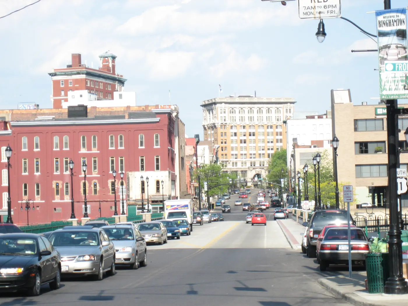 Court Street Bridge crossing the Chenango River toward downtown Binghamton